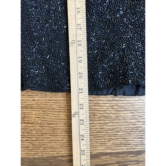 VTG Hugo Buscati Womens Black 100% Silk Beaded Halter Top Size 12 Holiday Y2K - Picture 10 of 10